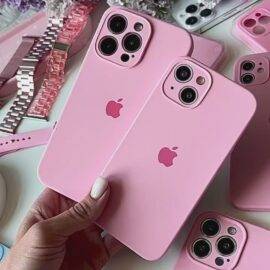 PINK CAMERA HOLE SILICONE CASE Basic Protection PHONE CASES