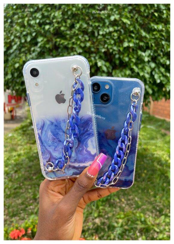 BLUE TRANSPARENT STRAP CASE Basic Protection PHONE CASES 6