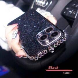 BLACK BEDAZZLED RHINESTONE CASE Black case PHONE CASES