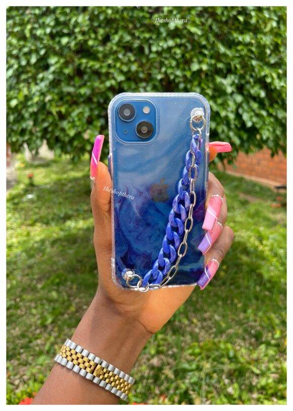 BLUE TRANSPARENT STRAP CASE Basic Protection PHONE CASES 4