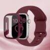 MAROON SILICONE WATCH STRAP Camera protector case IWATCH 8