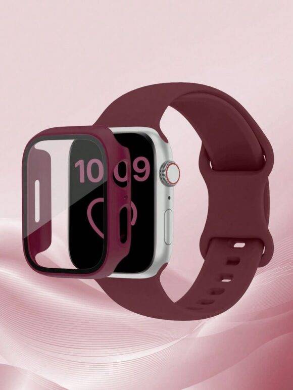 MAROON SILICONE WATCH STRAP Camera protector case IWATCH 2