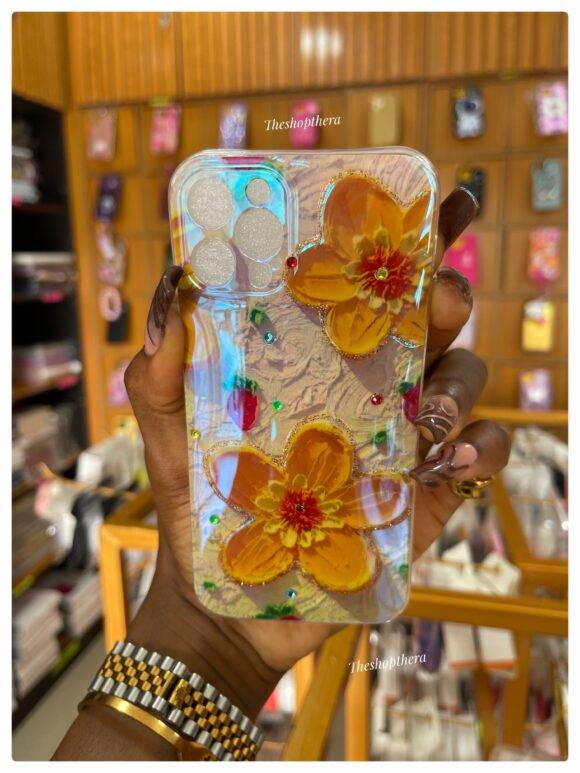 YELLOW 3D FLOWER IMD CASE Camera protector case PHONE CASES 3