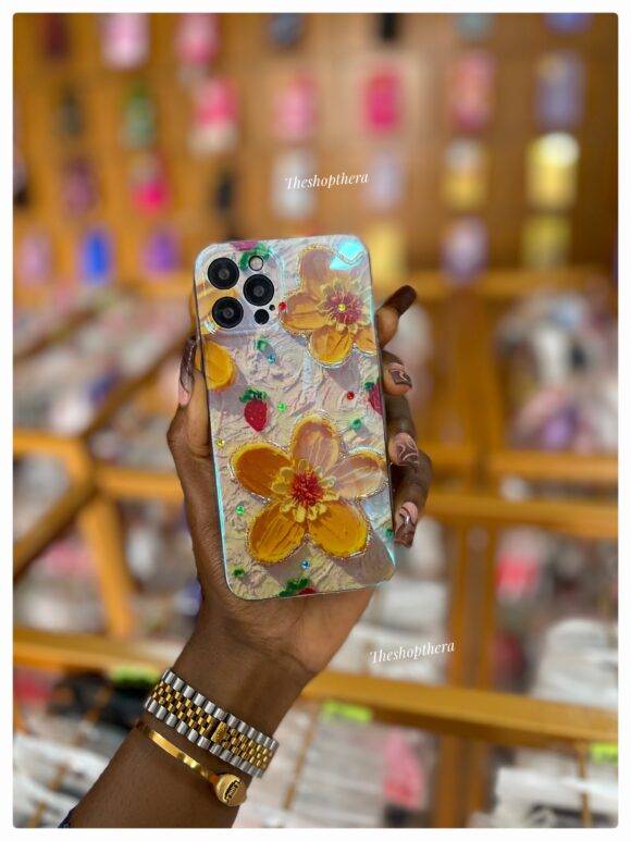 YELLOW 3D FLOWER IMD CASE Camera protector case PHONE CASES 5