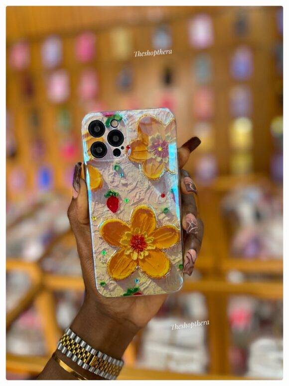 YELLOW 3D FLOWER IMD CASE Camera protector case PHONE CASES 11