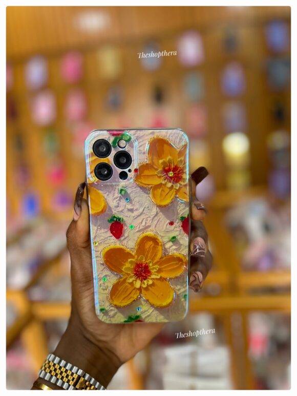 YELLOW 3D FLOWER IMD CASE Camera protector case PHONE CASES 4