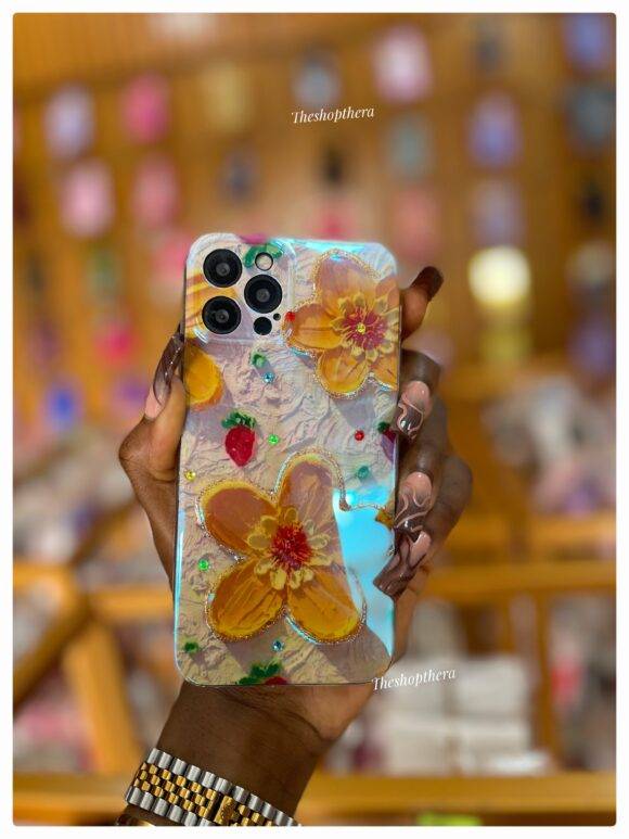 YELLOW 3D FLOWER IMD CASE Camera protector case PHONE CASES 6