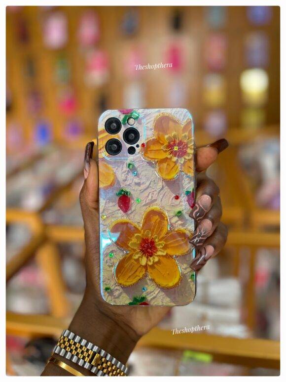 YELLOW 3D FLOWER IMD CASE Camera protector case PHONE CASES 7