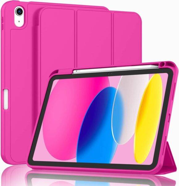 HOT PINK PLAIN IPAD CASE flip cover iPad case IPAD 2