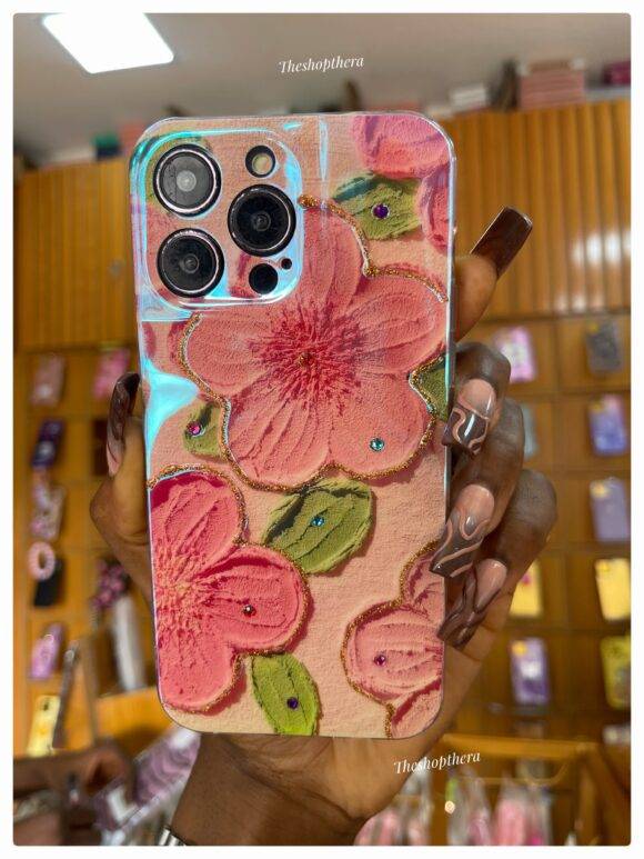 PINK 3D FLOWER IMD CASE Camera protector case PHONE CASES 5