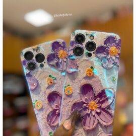 PURPLE 3D FLOWER IMD CASE Camera protector case PHONE CASES