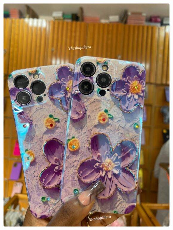 PURPLE 3D FLOWER IMD CASE Camera protector case PHONE CASES 7