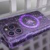 PURPLE GLITTER TRANSPARENT MAGSAFE CASE Fancy Case PHONE CASES 6