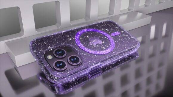 PURPLE GLITTER TRANSPARENT MAGSAFE CASE Fancy Case PHONE CASES 2