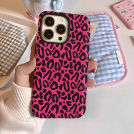 PINK LEOPARD 2IN1 CASE 2IN1 CASE PHONE CASES