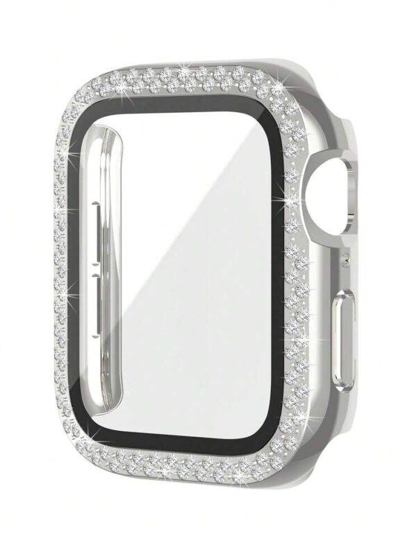 SILVER DOUBLE ROW STONED IWATCH PROTECTOR WATCH PROTECTOR IWATCH 4