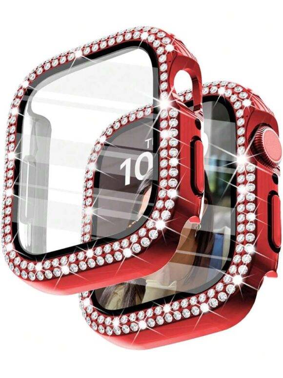 RED DOUBLE ROW STONED IWATCH PROTECTOR WATCH PROTECTOR IWATCH 2