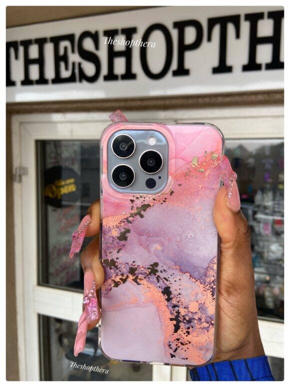 PINK MARBLE DUST CASE Hard case PHONE CASES 9