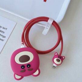 HOT PINK CARTOON CHARGER PROTECTOR CHARGER ACCESSORY CHARGER PROTECTORS