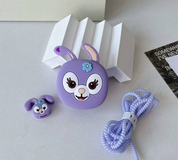 PURPLE KITTY CHARGER PROTECTOR CHARGER ACCESSORY CHARGER PROTECTORS 2