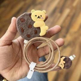 BROWN BEAR COOKIE CHARGER PROTECTOR CHARGER ACCESSORY CHARGER PROTECTORS