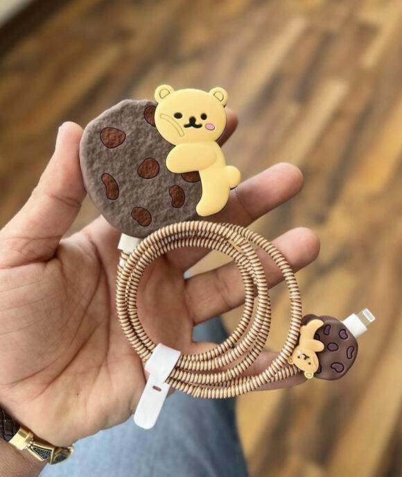 BROWN BEAR COOKIE CHARGER PROTECTOR CHARGER ACCESSORY CHARGER PROTECTORS 2