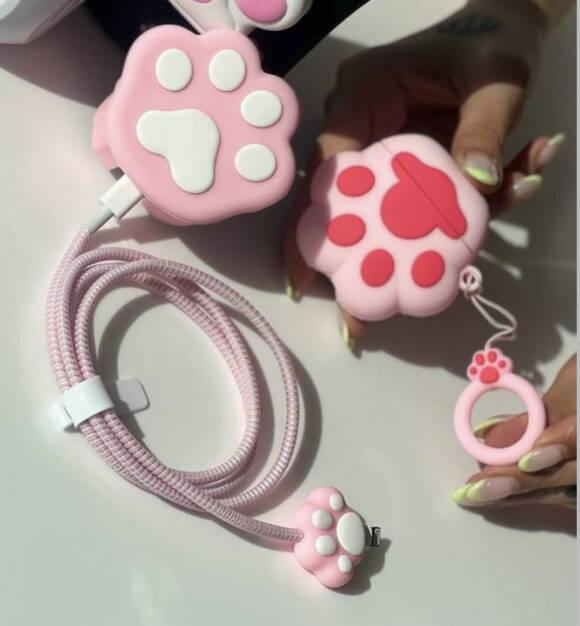 PINK PAWS CHARGER PROTECTOR CHARGER ACCESSORY CHARGER PROTECTORS 4