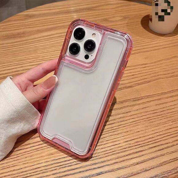 PINK 3IN1 CLEAR SHOCKPROOF CASE Armor Case PHONE CASES 13