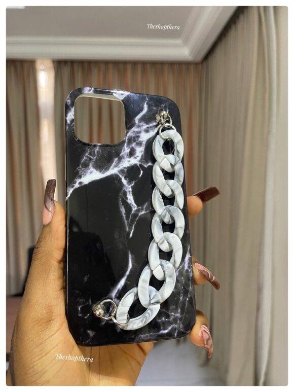 BLACK MARBLE STRAP CASE Basic Protection PHONE CASES 11