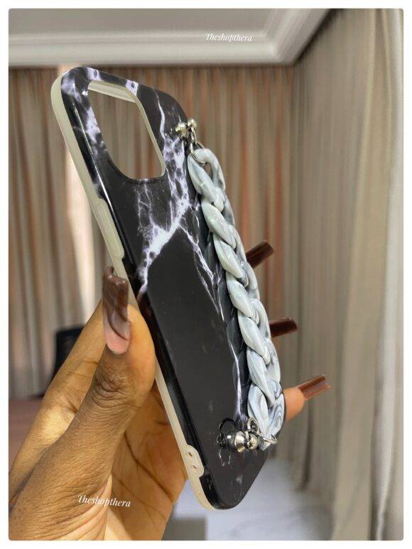 BLACK MARBLE STRAP CASE Basic Protection PHONE CASES 5