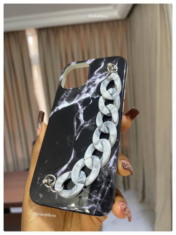 BLACK MARBLE STRAP CASE Basic Protection PHONE CASES 7