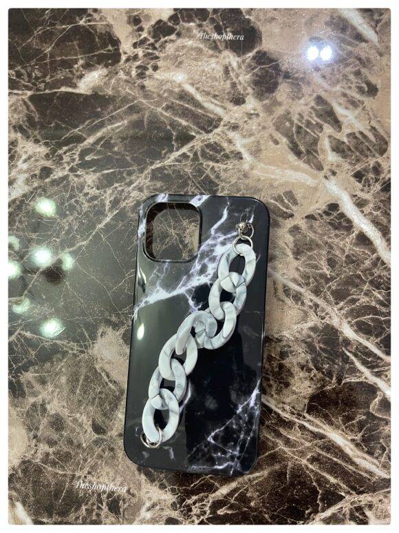 BLACK MARBLE STRAP CASE Basic Protection PHONE CASES 3