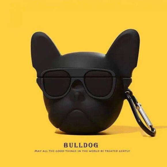 BLACK BULLDOG AIRPOD CASE Cute AirPod cases AIRPOD 1/2 3