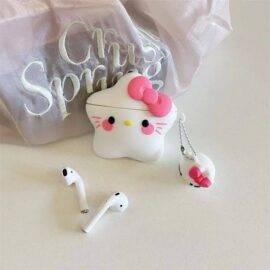 WHITE BOW STAR AIRPOD CASE AIRPOD CASE AIRPOD 1/2