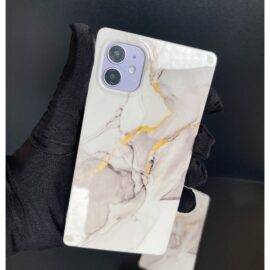 WHITE GREY SQUARE MARBLE CASE Black and white case PHONE CASES 2