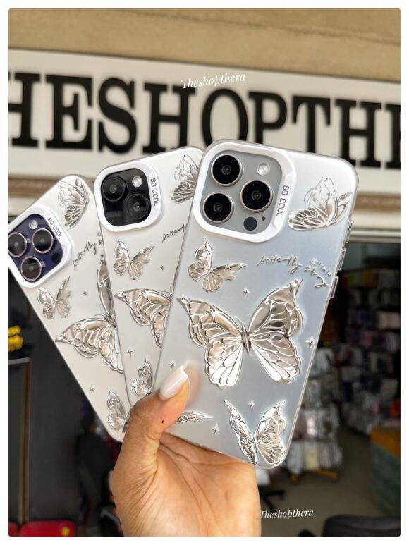 SILVER HOLO BUTTERFLY CASE Basic Protection PHONE CASES 8