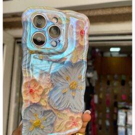 BLUE 3D WIGGLY FLOWER CASE Blue case PHONE CASES