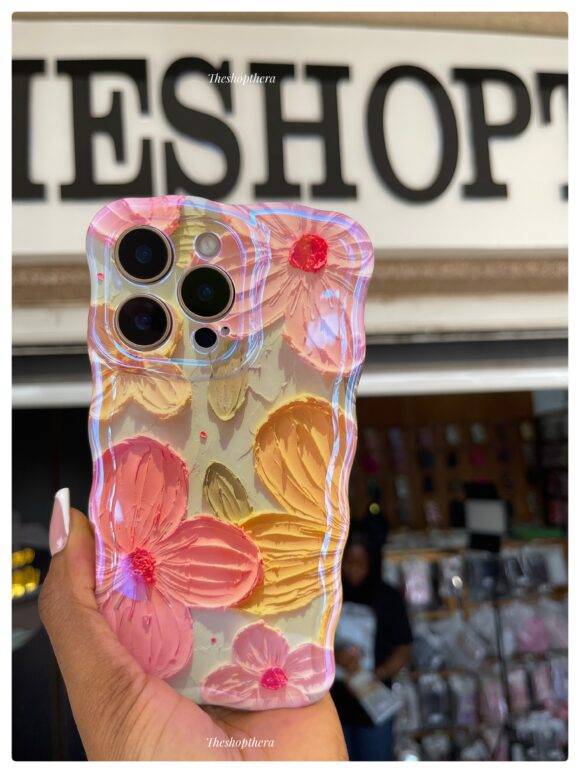 PINK WIGGLY FLOWER IMD WITH CHARM CASE Camera protector case PHONE CASES 8