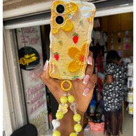 YELLOW WIGGLY FLOWER IMD WITH CHARM CASE Camera protector case PHONE CASES 2