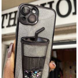 BLACK GLITTER CUP Black case IPHONE