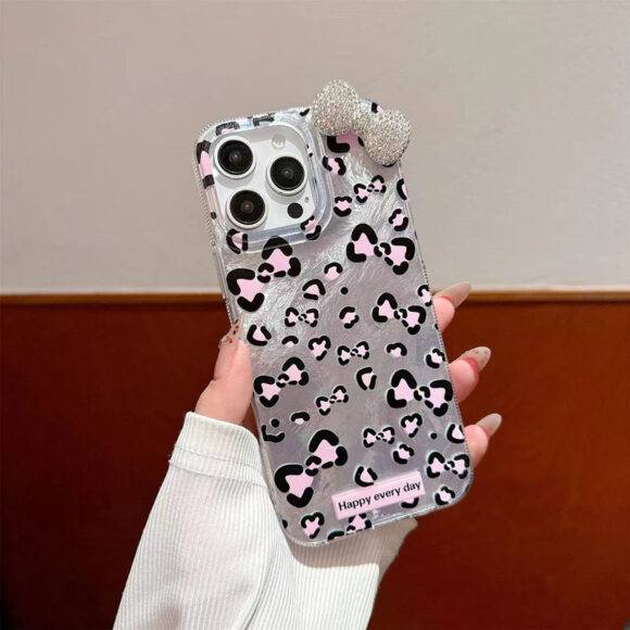 SILVER CHEETAH BOW CASE 3d case PHONE CASES 4