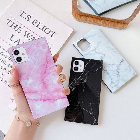 PINK MARBLE SQUARE CASE lightweight case PHONE CASES 6