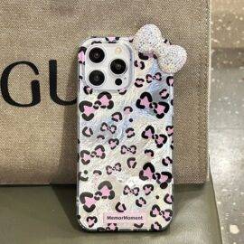 SILVER CHEETAH BOW CASE 3d case PHONE CASES 2