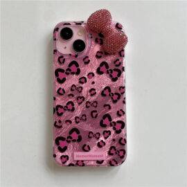 PINK CHEETAH BOW CASE 3d case PHONE CASES