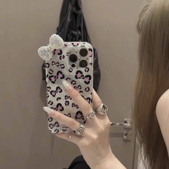 SILVER CHEETAH BOW CASE 3d case PHONE CASES 5