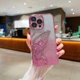 PINK GLITTER  BUTTERFLY Cute case PHONE CASES