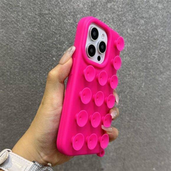 HOT PINK STICKY CASE 3d case PHONE CASES 4