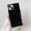 BLACK PLAIN SQUARE CASE Black case PHONE CASES 13