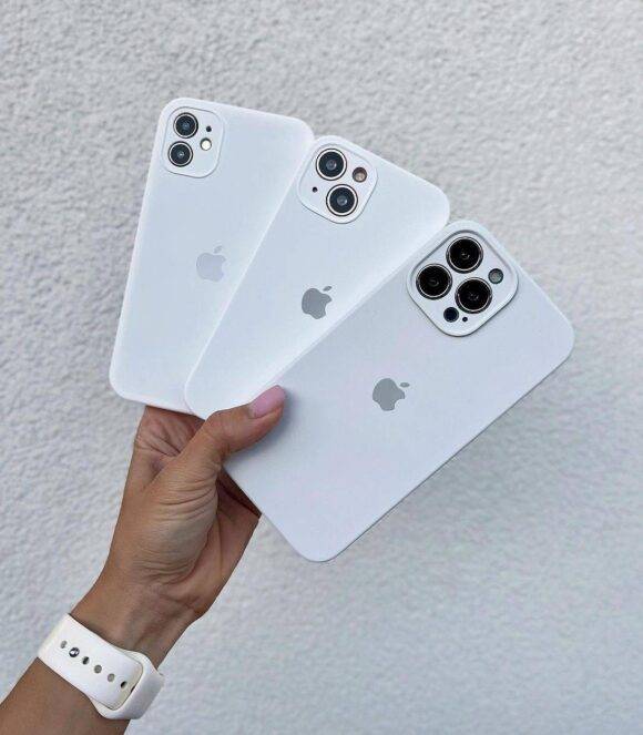 WHITE CAMERA HOLE SILICONE CASE Basic Protection PHONE CASES 8