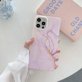 PINK GOLD SQUARE MARBLE CASE